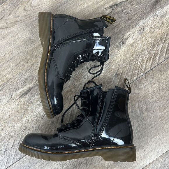 Dr. Martens Junior 1460 Patent Leather Lace Up Boots US 4 - Picture 12 of 12